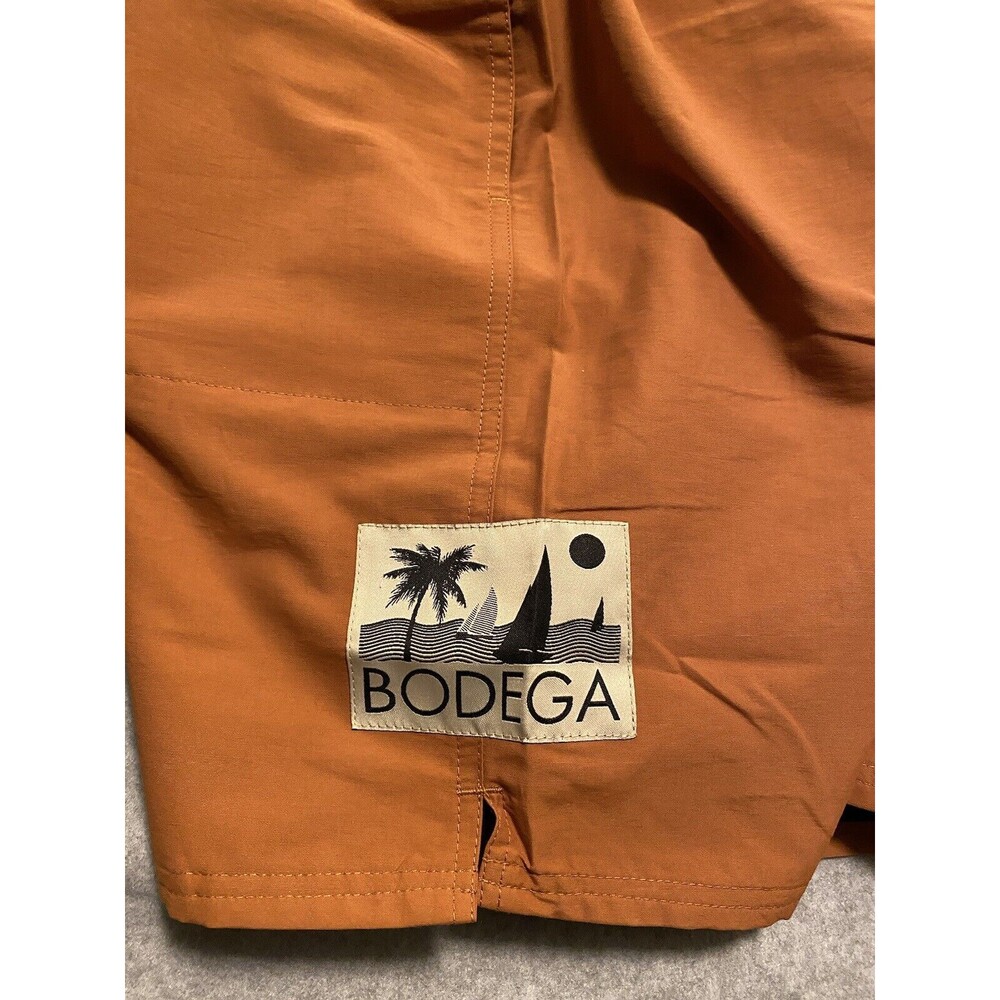 Bodega Shorts Men Large Rust‎ Orange Lined Street Pocket Relaxed Baggy - Picture 6 of 7